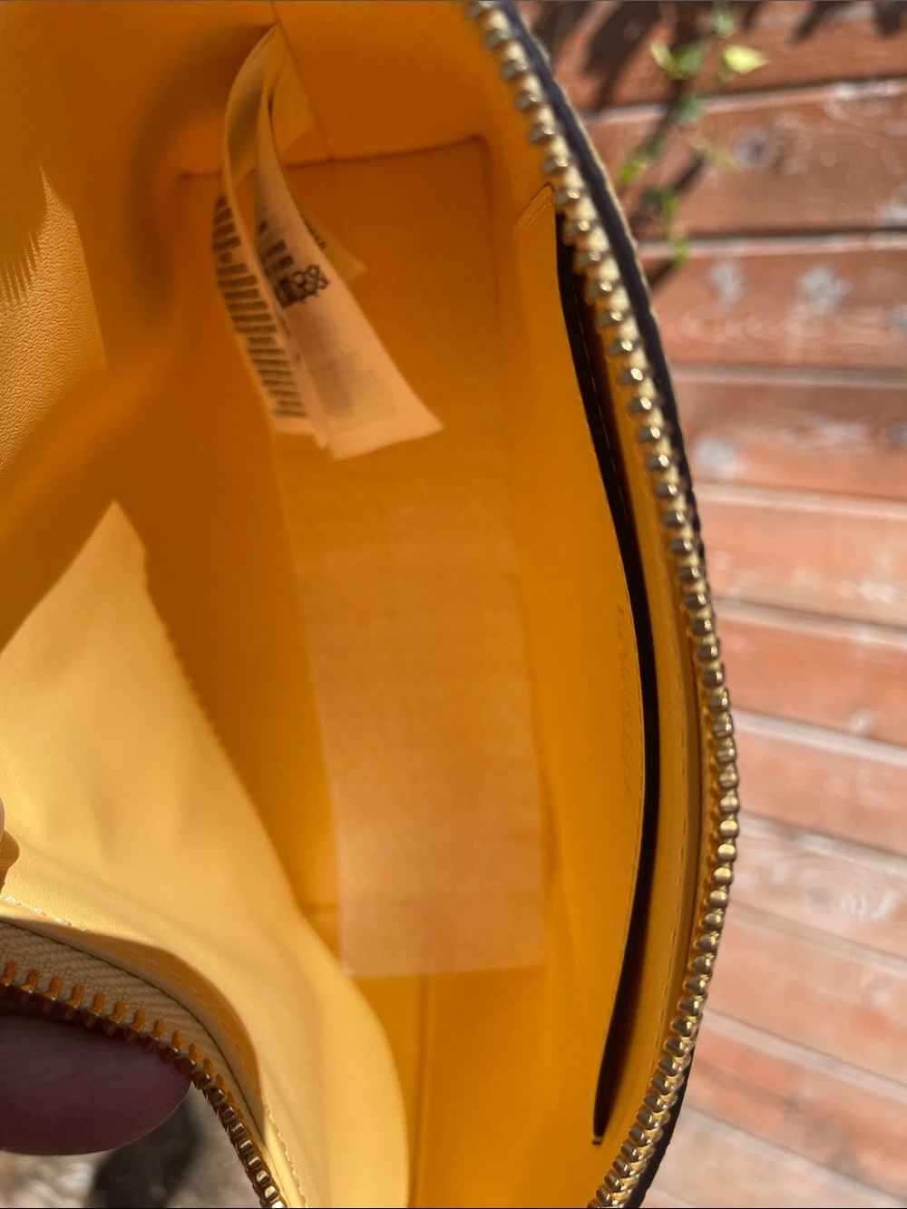 Ralph Lauren Yellow Pebbled Leather Wristlet Clutch with Tassel - Picture 7 of 13